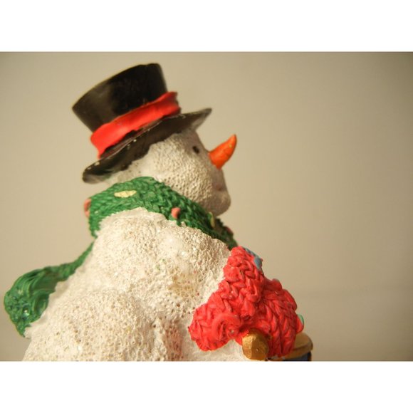 Snowman sitting, Drummer snowman, mantel décor, vintage 1990's - Picture 7 of 8